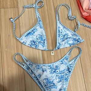 Blue Floral Bikini Set